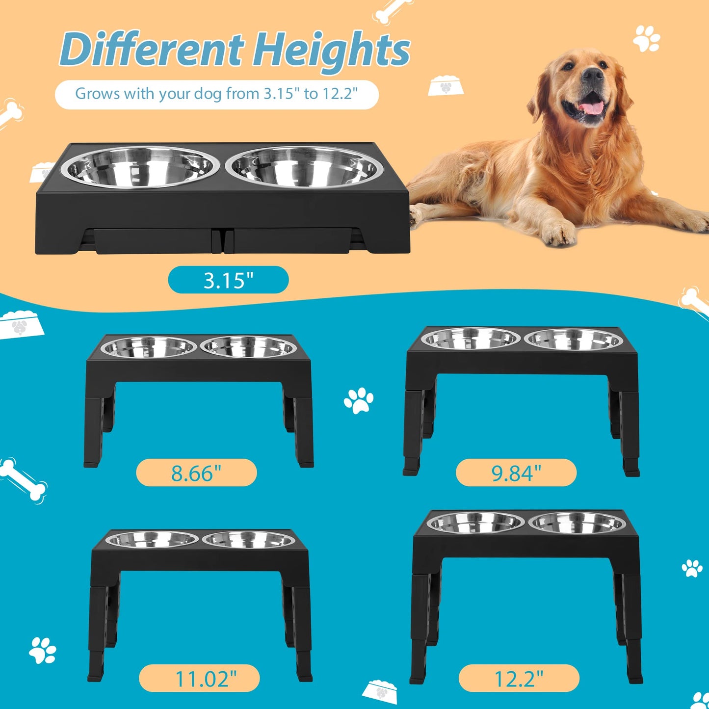 2 Stainless Steel Dog Food Bowls