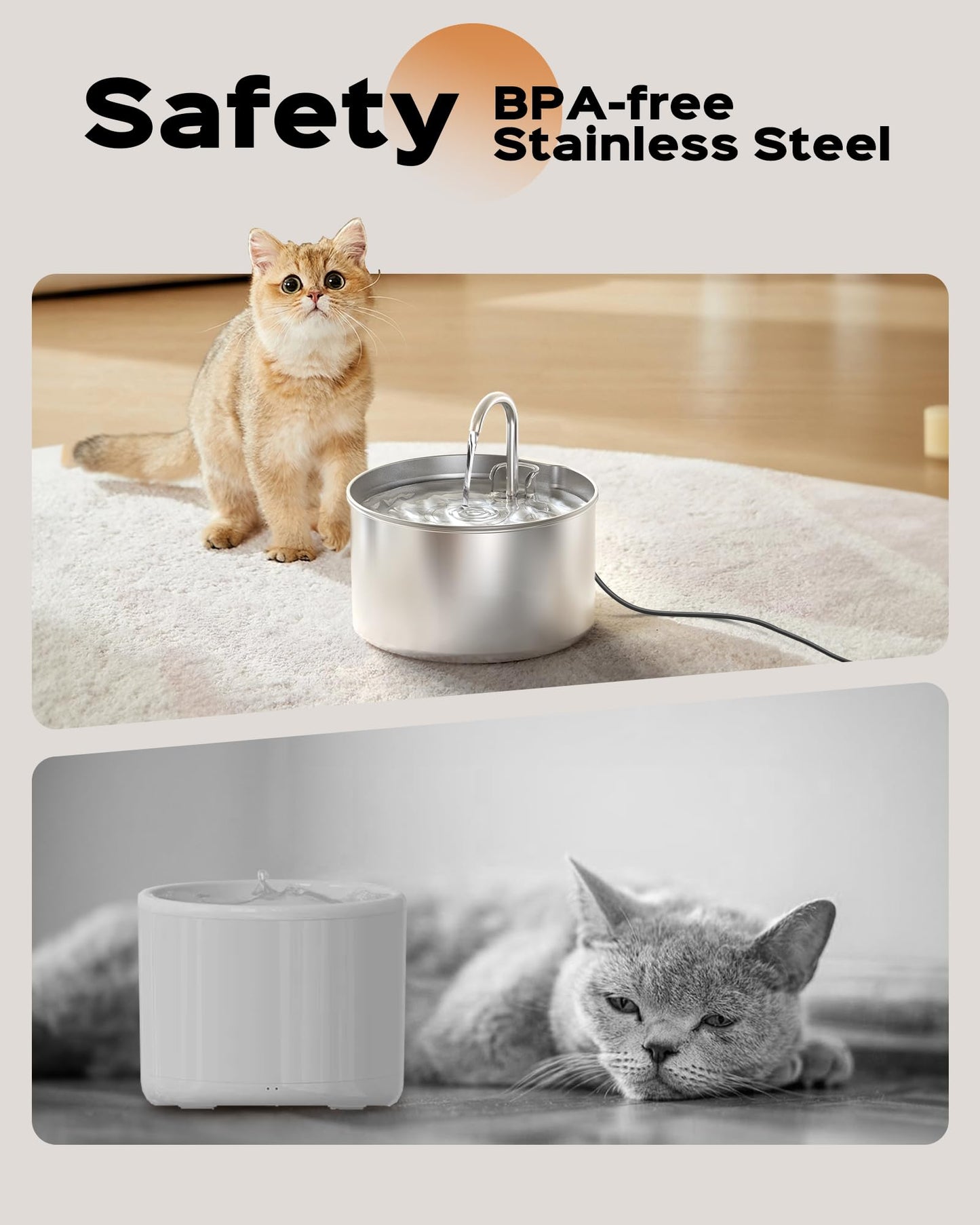 Cat Water Fountain Stainless Steel